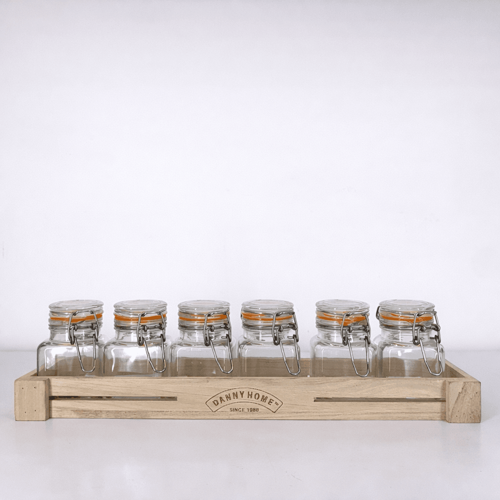 6-Piece Glass Spice Jar Set