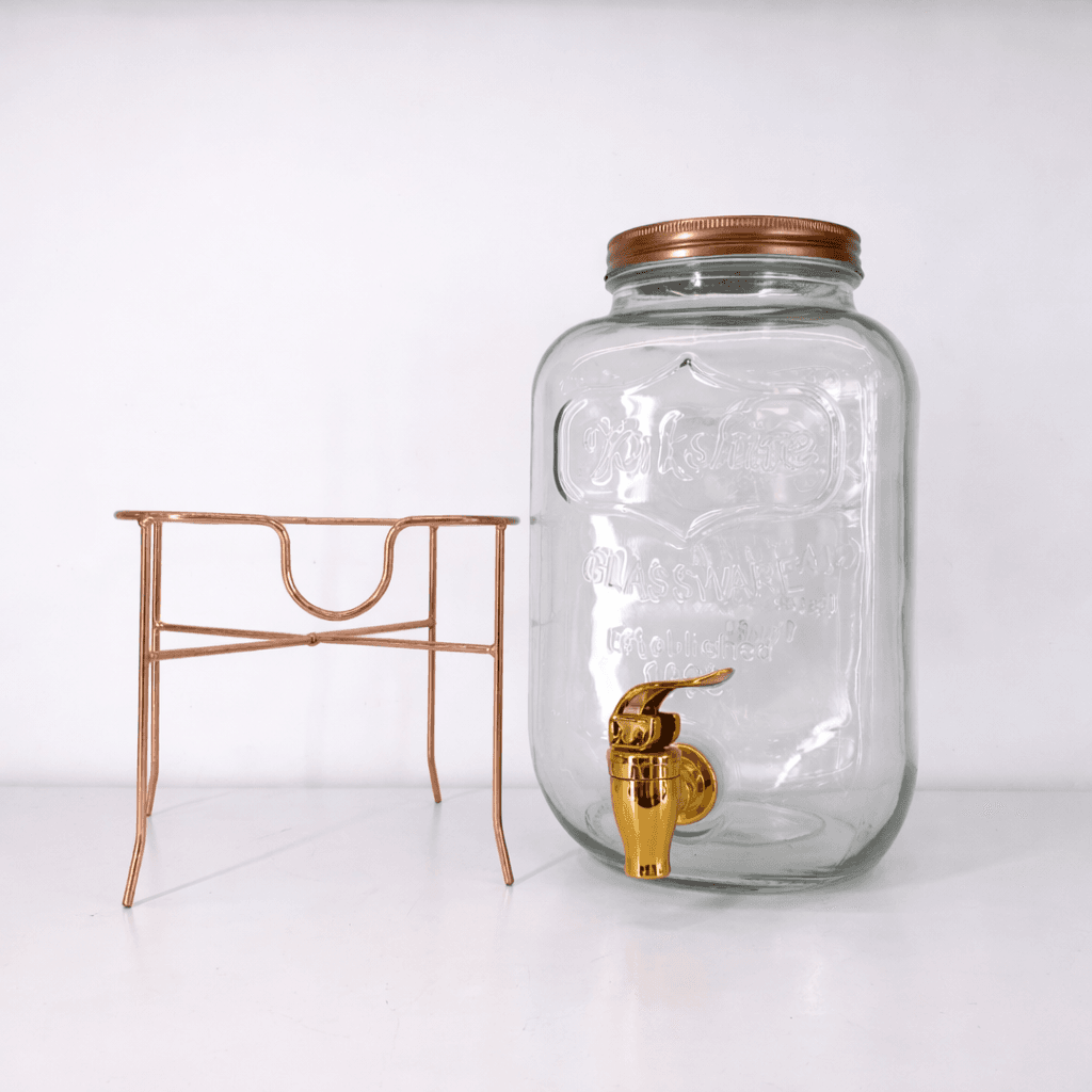 Glass Beverage Dispenser with Metal Stand 3