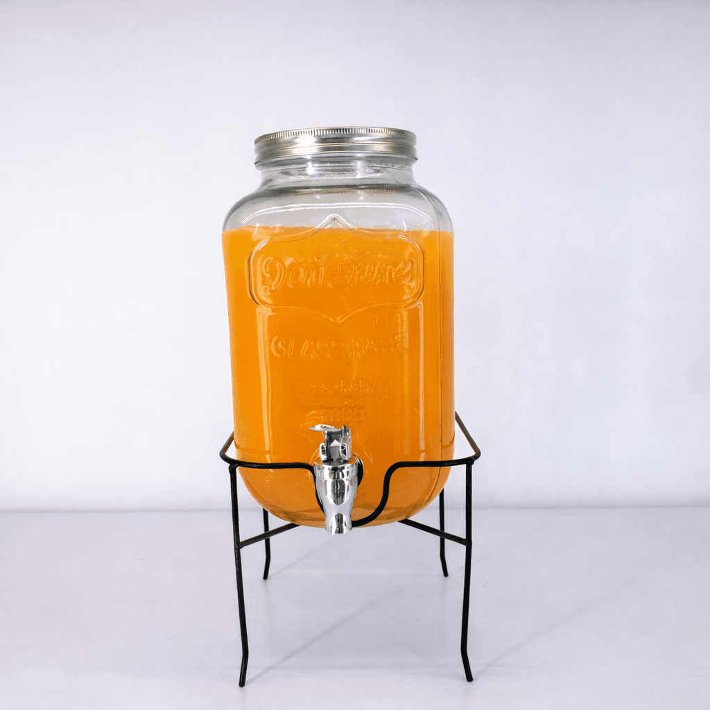 Glass Beverage Dispenser with Metal Stand 4