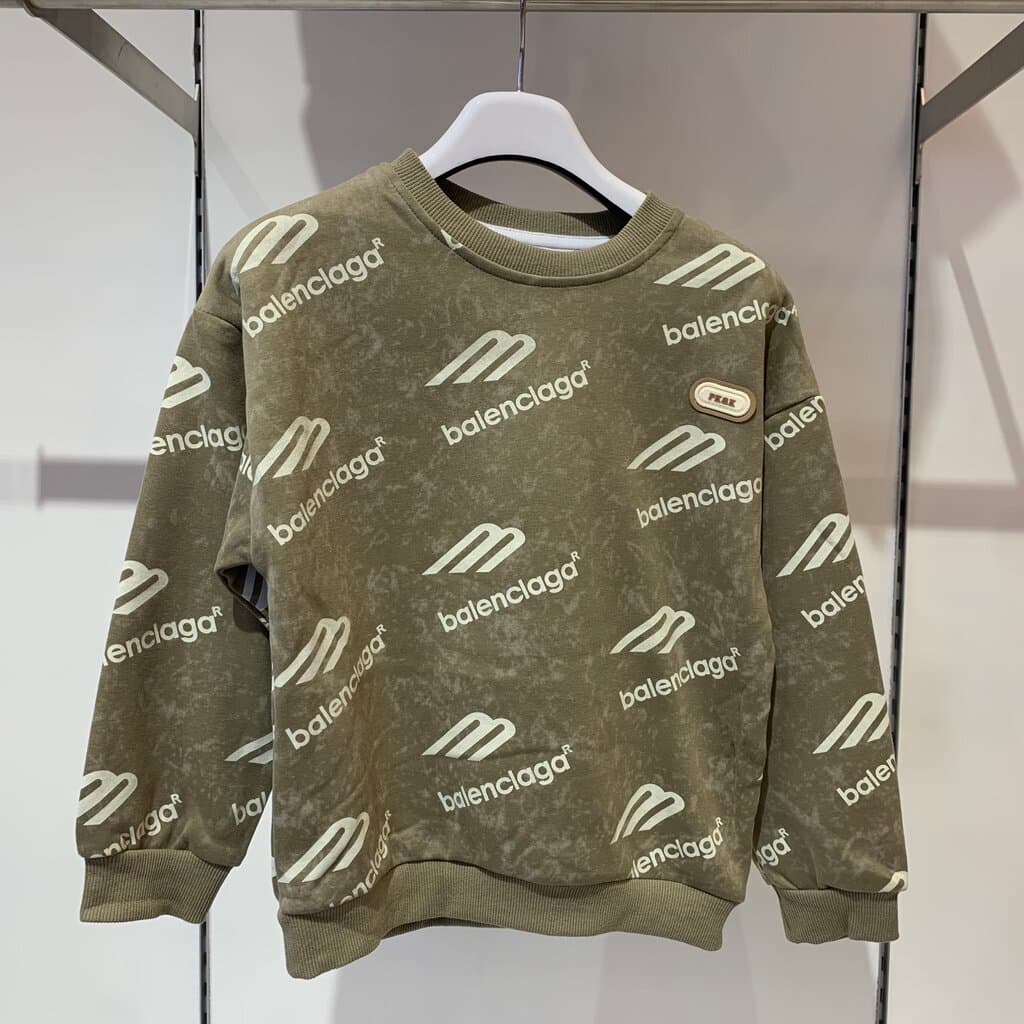 Balenclaga Boy's Cotton Sweatshirt - Green (120)