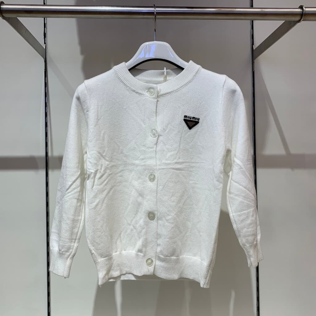 Miu Miu Boy's Wool Knitted Cardigan - White (120)