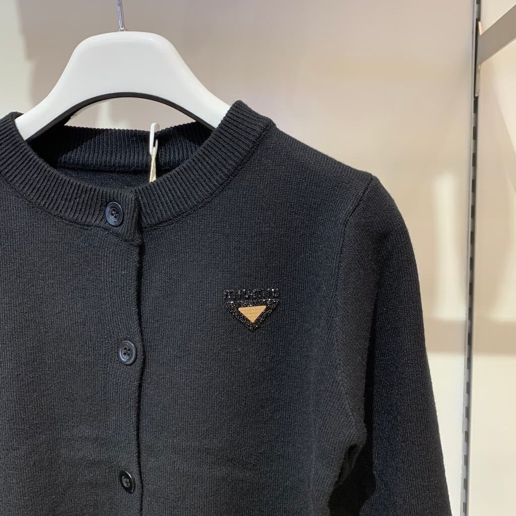 Miu Miu Boy's Wool Knitted Cardigan - Black (120) 2