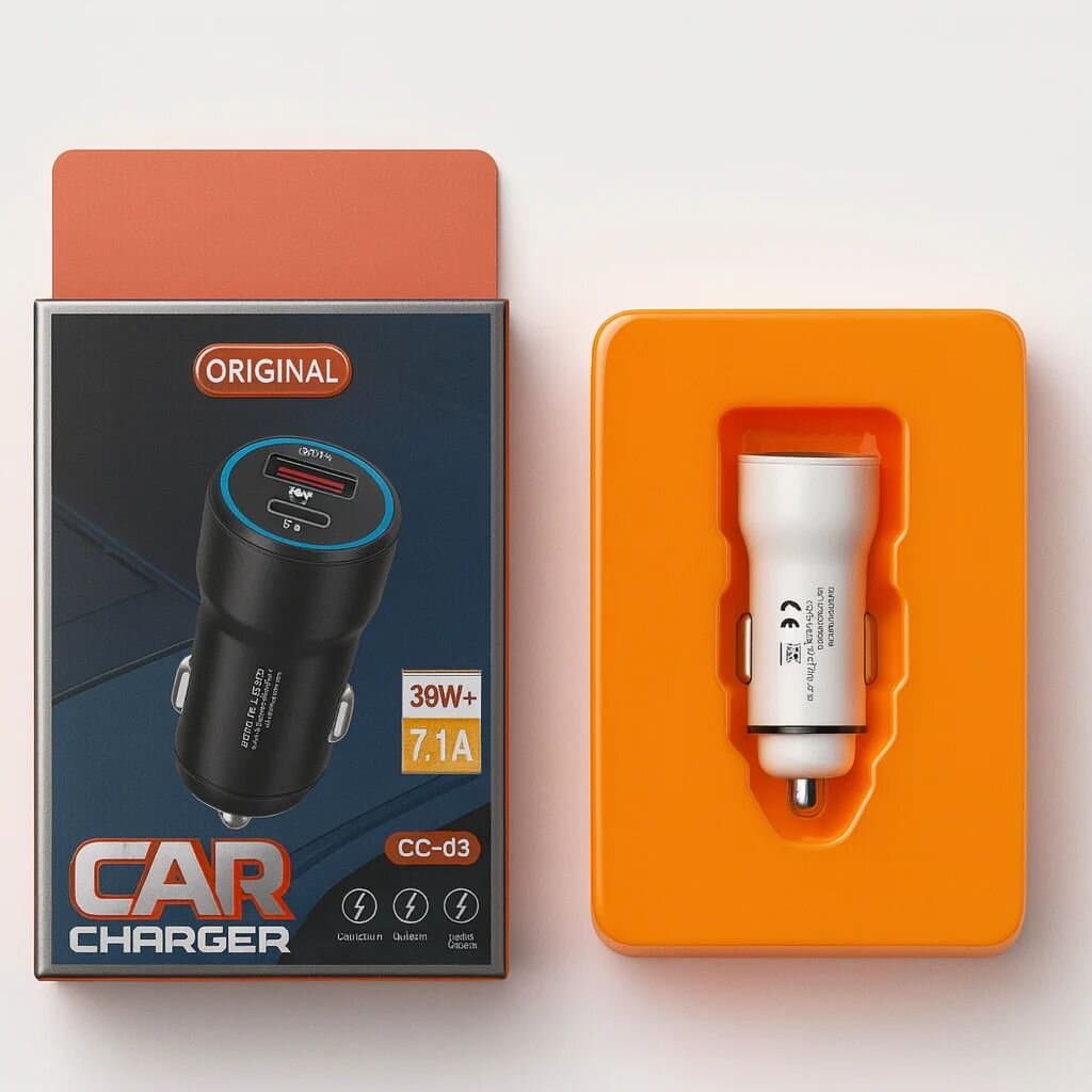 Car Charger PD & USB (Black)