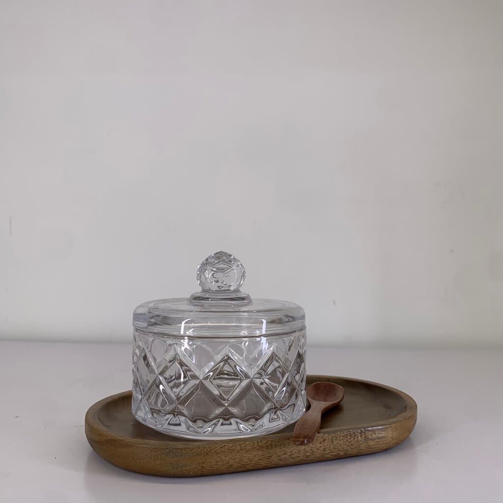 Glass Sugar Bowl Set