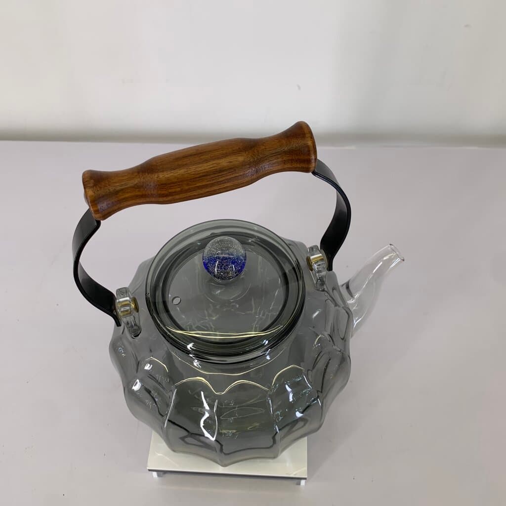 Glass Teapot with Wooden Handle - Black 4