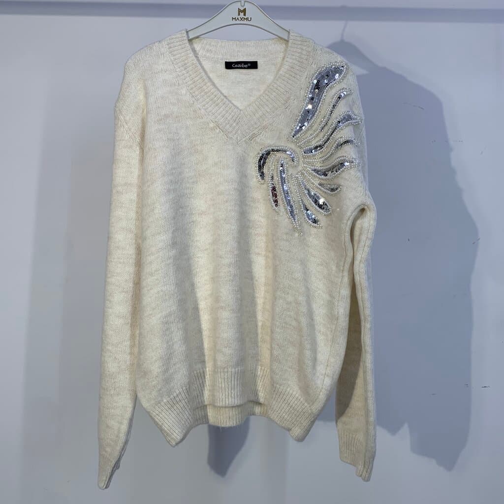 Cazibe Women's Wool Sweater - Beige