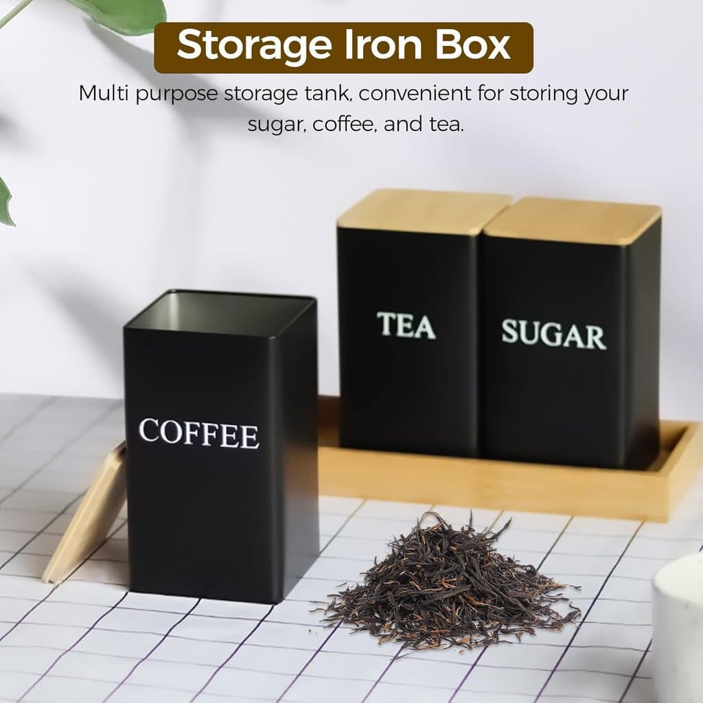 3PCS Tea Coffee Sugar Canisters 2