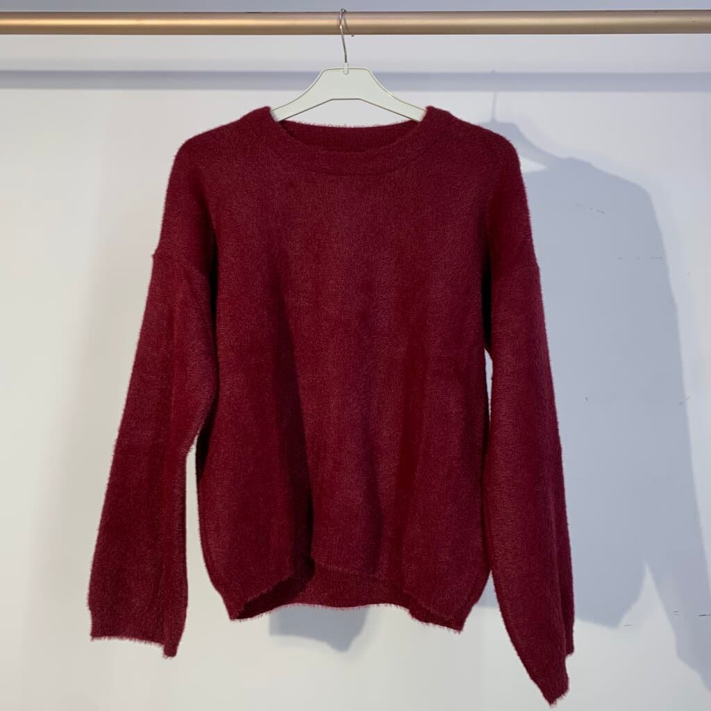 Cazibe Women's Wool Sweater - Dark Red