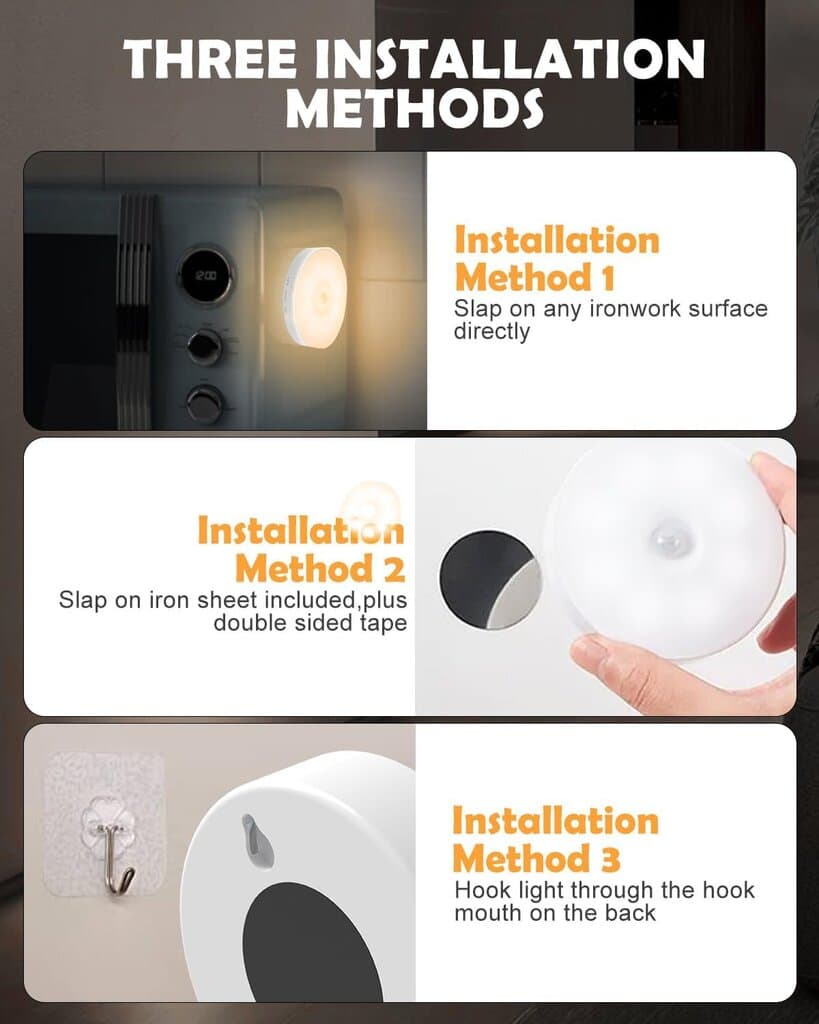 KALAHOL Motion Sensor Lights Indoor, 6 Pack Cupboard Light, 4