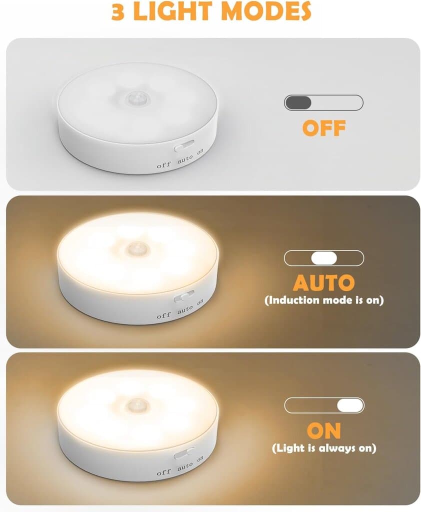 KALAHOL Motion Sensor Lights Indoor, 6 Pack Cupboard Light, 5