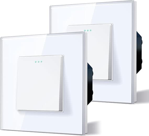 BSEED Light Switch Single 1 Way Glass Flush-Mounted