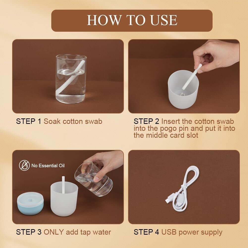 VICKOO Mini Humidifier for Bedroom, Car, Office 4