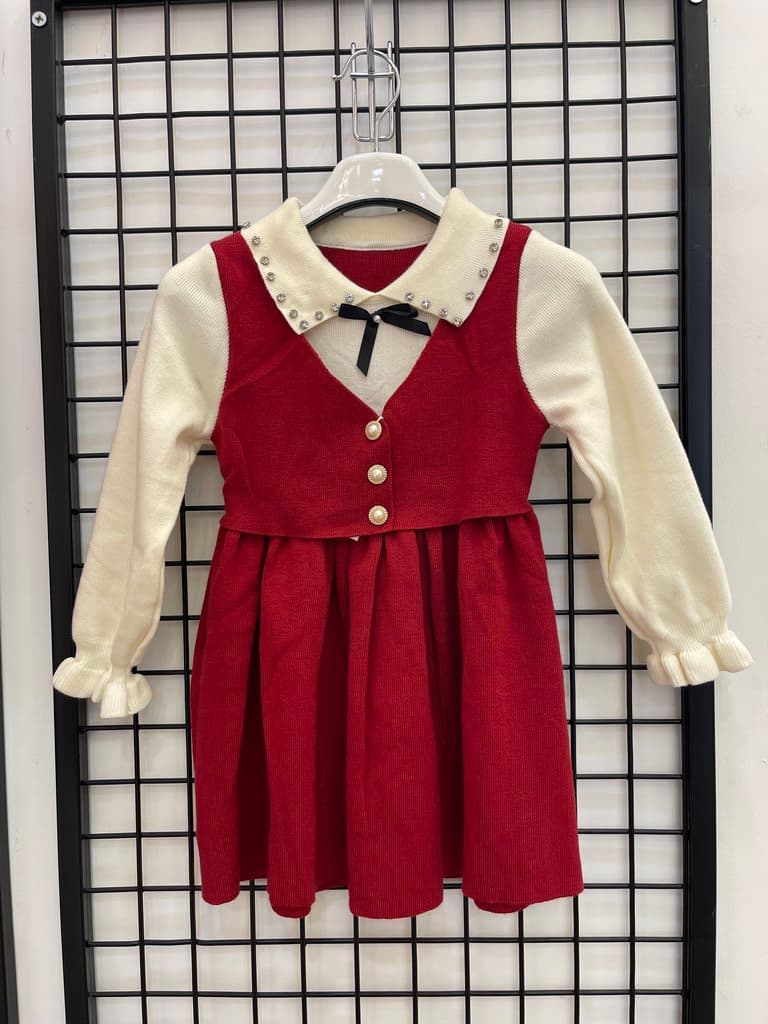 Beyram Girls Wool Dress & Jacket Set - Red (1 Year)
