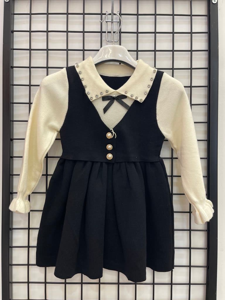 Beyram Girls Wool Dress & Jacket Set - Black (1 Year)