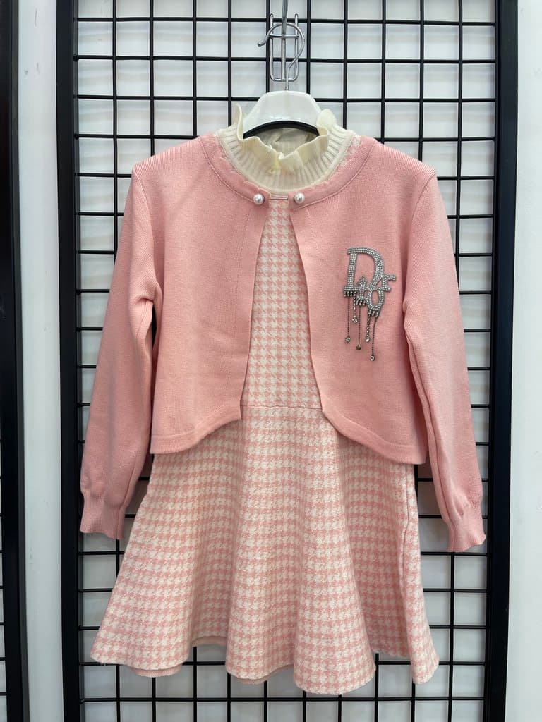 Dior Girl's Wool Dress & Jacket Set - Pink (1 Year)