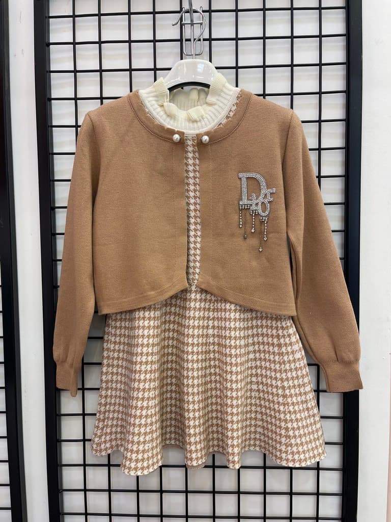 Dior Girl's Wool Dress & Jacket Set - Light Brown (1 Year)
