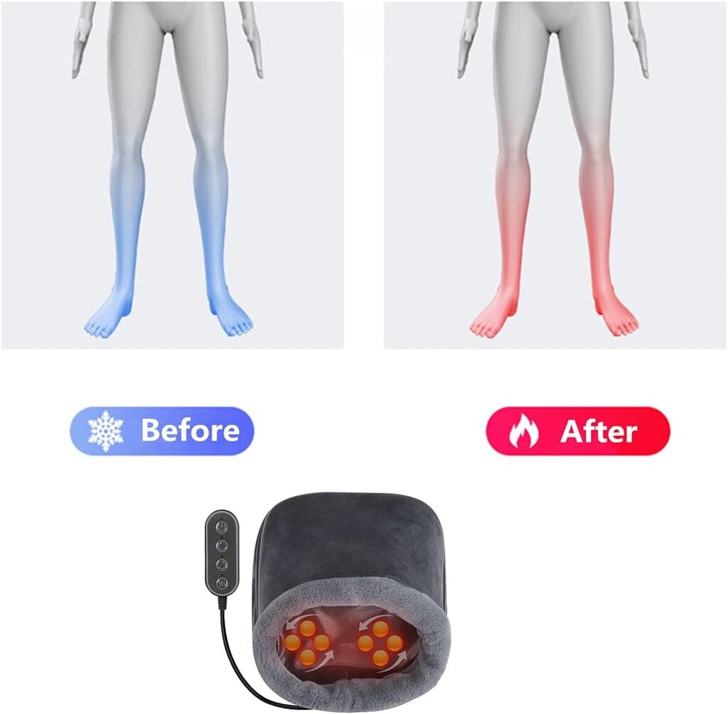 2 in 1 Heated Shiatsu Foot Massager with Heat and Back Massage Cushion, Foot Warmer and Foot Pain Relief 7