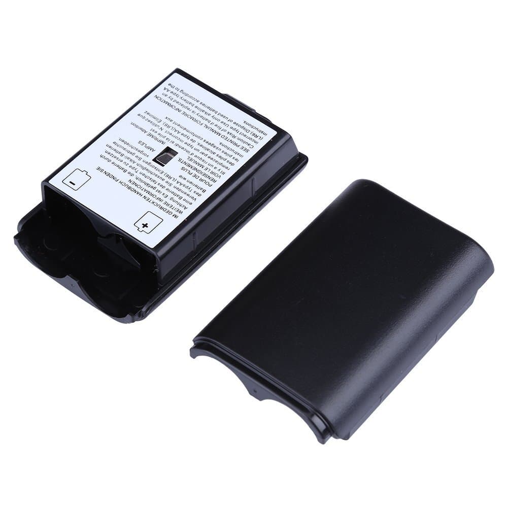 2X Black Battery Pack Cover Shell Case Kit for Xbox 360 Wireless Controller (Black) 2