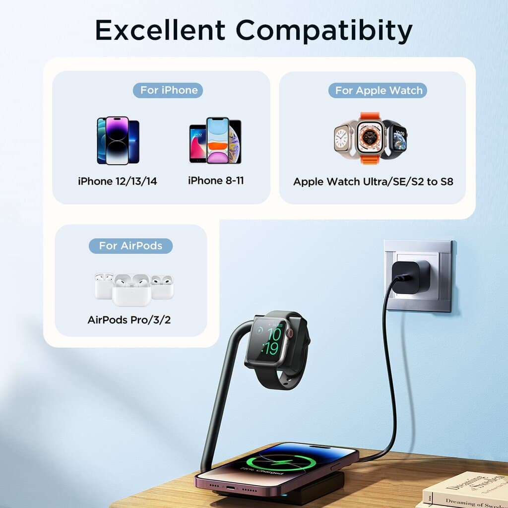 Joyroom 2-in-1 Foldable Wireless Charger - JR-WQN05 7