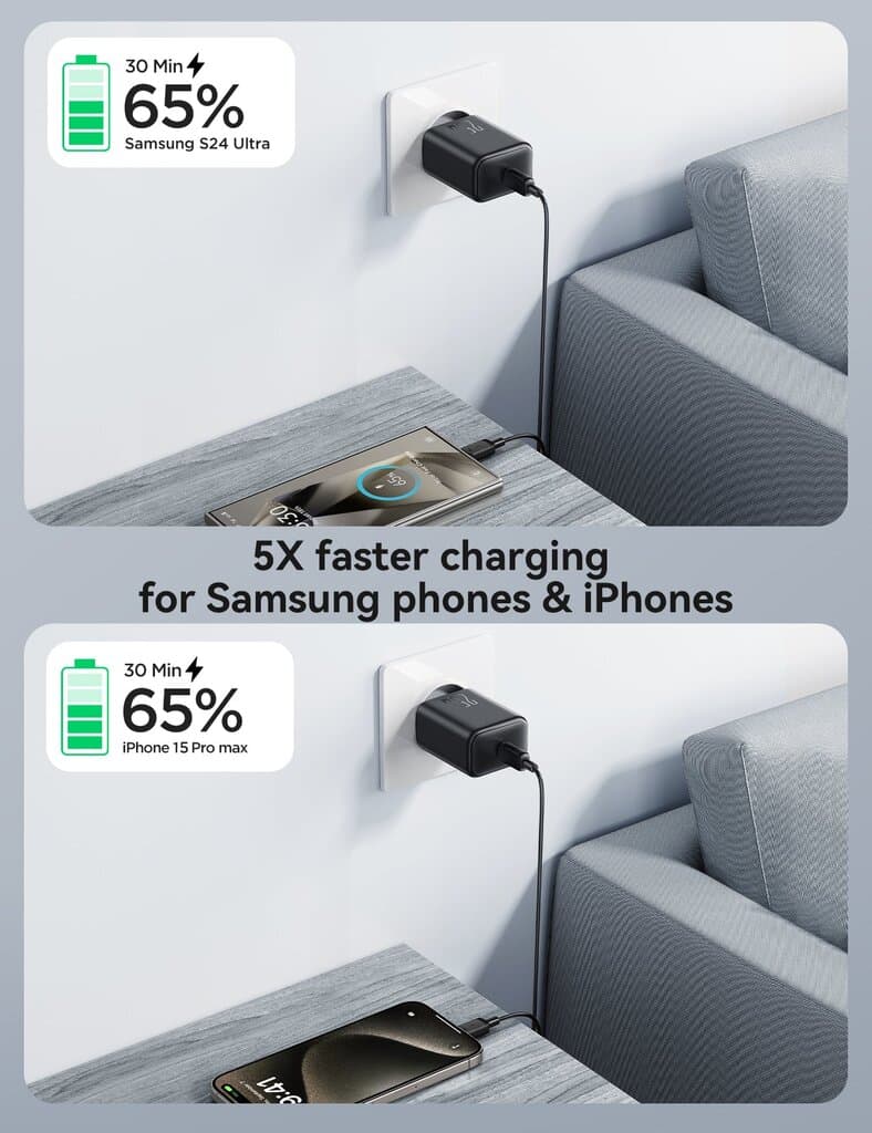 Joyroom Ultra-Slim Charger 25W + Type-C Cable JR-TCF23 - Black 4