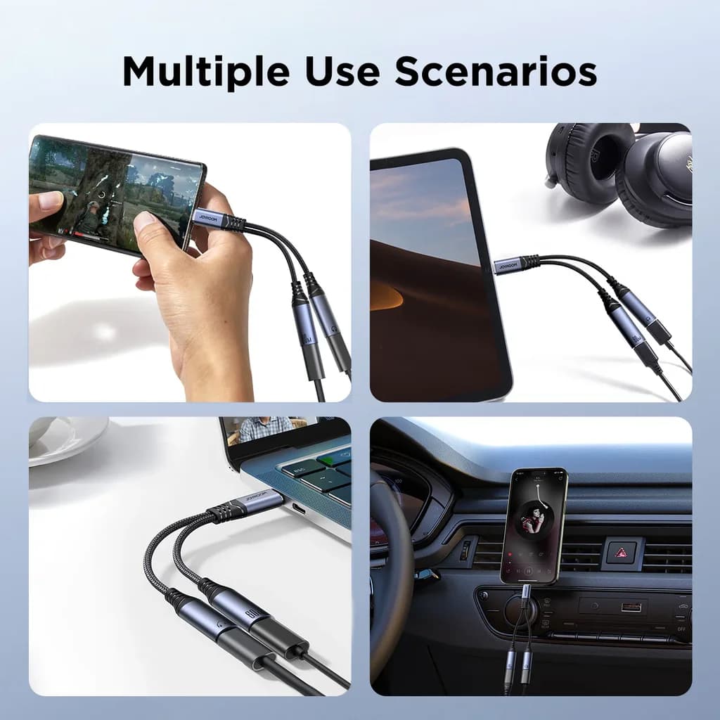 Joyroom Audio-Transfer Series 2-in-1 Audio Adapter Type-C to Dual Type-C SY-C03 - Black 6