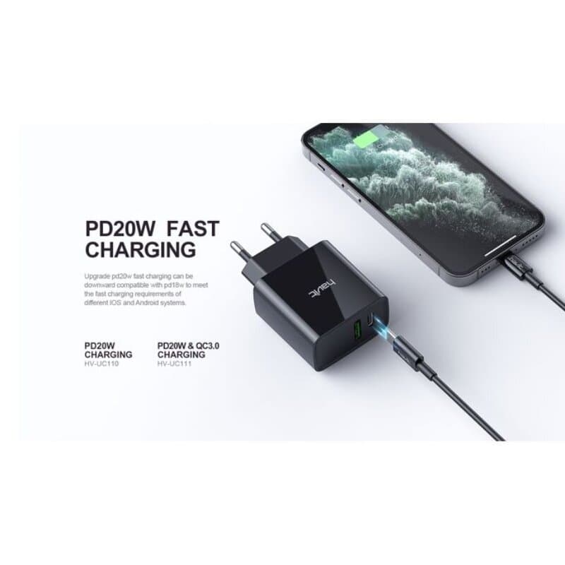 Havit Charger PD20W 2-port - Black and gray 2