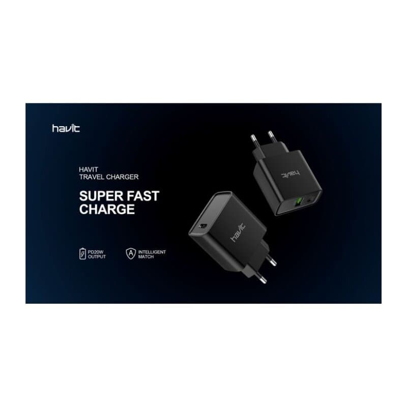 Havit Charger PD20W 2-port - Black and gray 3