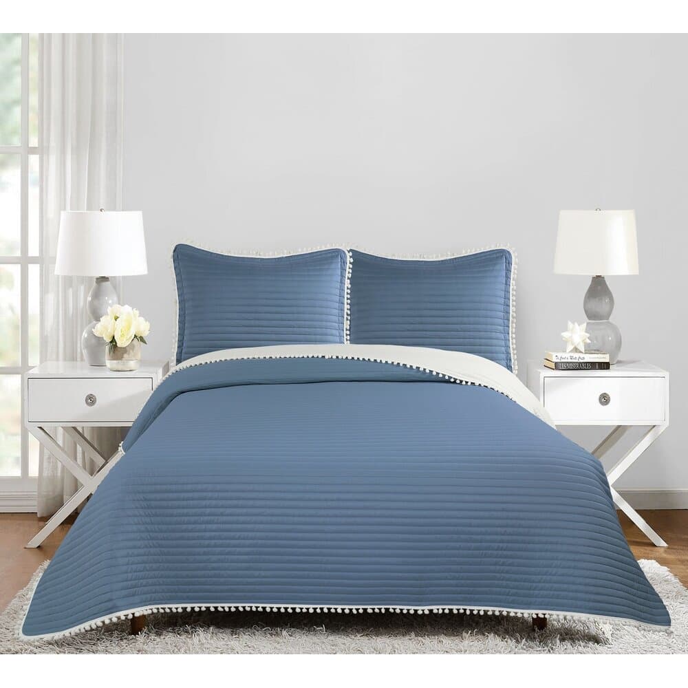 Oster Pompom Bedspread 250*260 cm - Blue