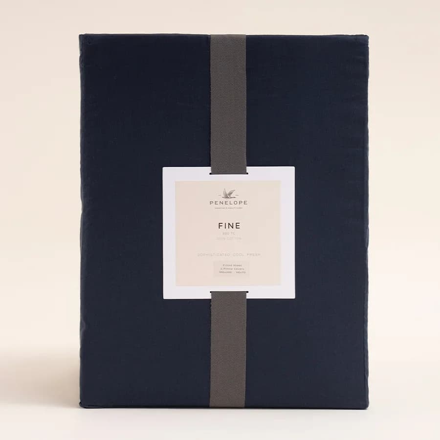 Penelope Lia Fitted Bedsheet Set 180*200+35 - Navy Blue 4