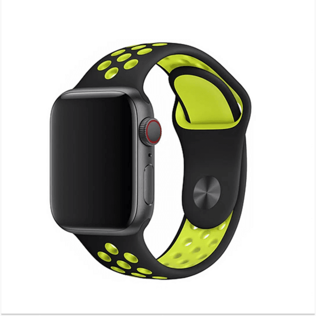 DEVIA Deluxe Series Sport2 Watch Band for Apple Watch – Yellow, Silicone, Breathable - 38/40/41mm 1