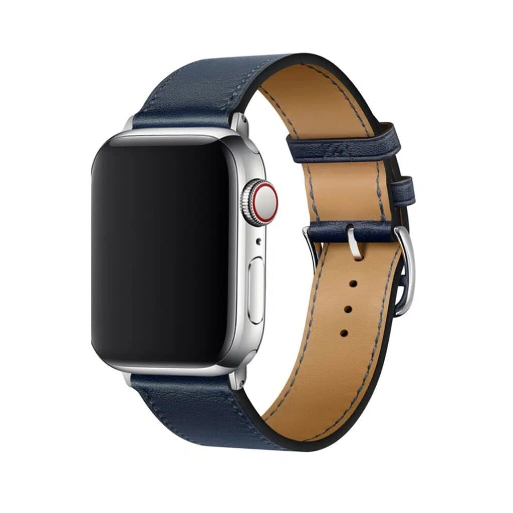 DEVIA iWatch 38|40|41mm Elegant PU Leather Watch Band - Deep Navy - 38/40/41mm 1