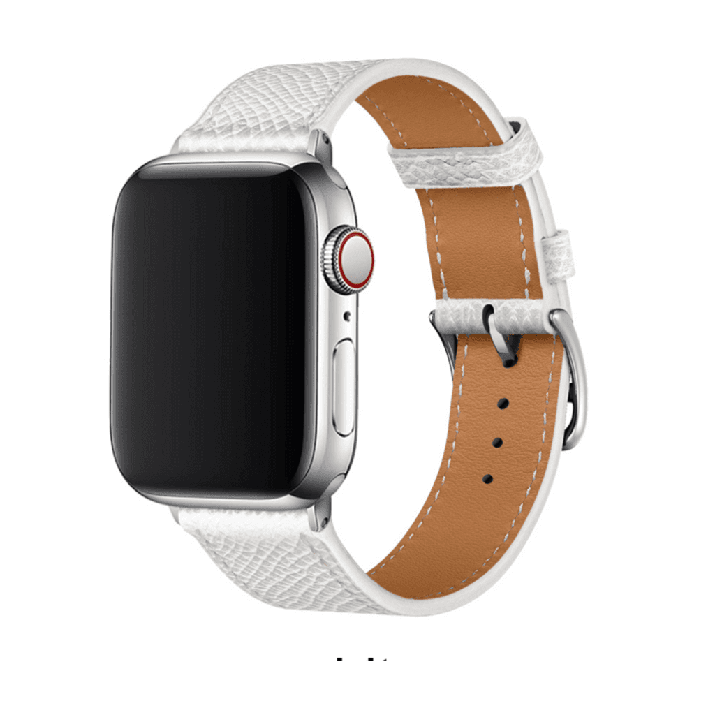 DEVIA iWatch 38|40|41mm Elegant PU Leather Watch Band - White - 42/44/45/46/49mm 1