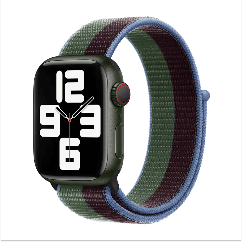 DEVIA iWatch 38|40|41mm Nylon Braided Adjustable Two-Tone Watch Loop - Eucalyptus Green - 38/40/41mm 1