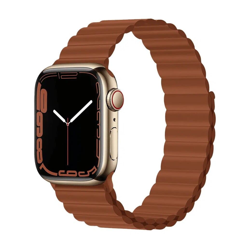 DEVIA Deluxe Series Sport3 Silicone Magnet Watch Band for Apple Watch (Khaki) - 42/44/45/46/49mm 1