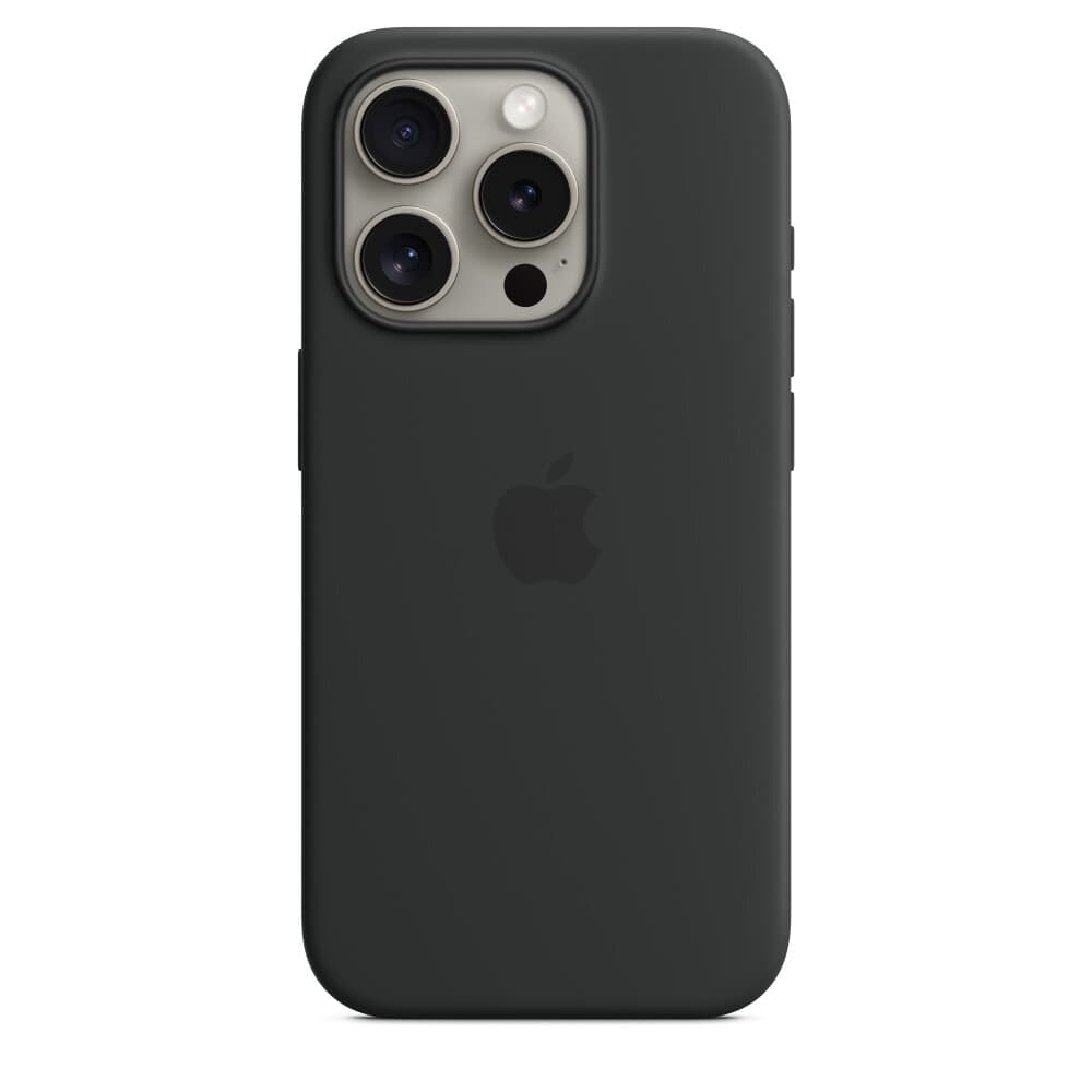 Black Silicone Case with MagSafe for iPhone 15/Plus/Pro/Pro Max - iPhone 15 Pro