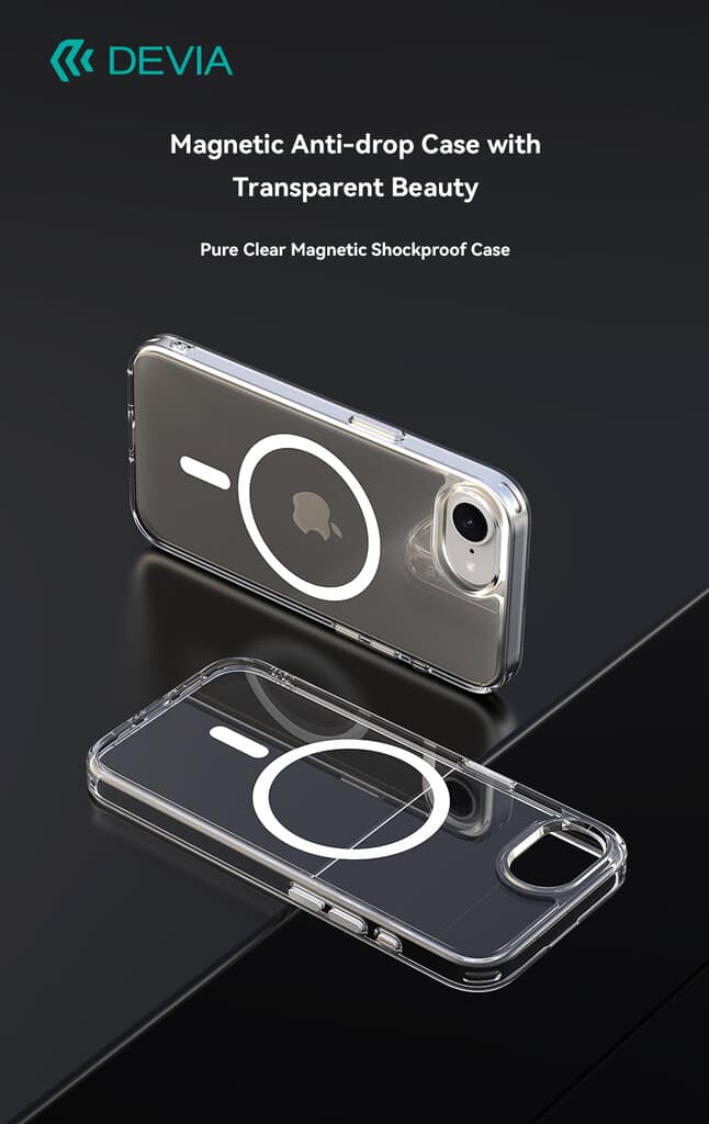 DEVIA Pure Clear Magnetic Shockproof Case - iPhone 16E 2