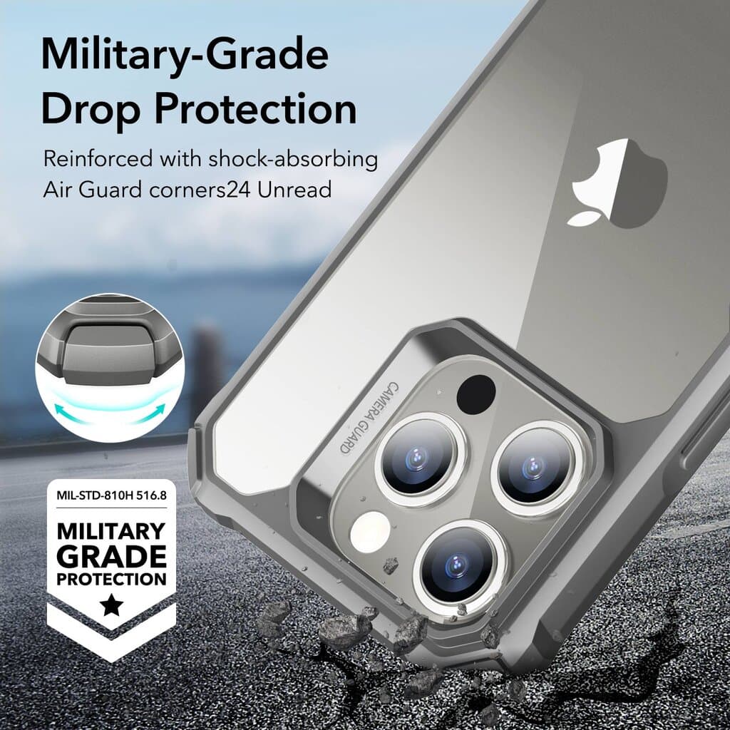 ESR Clear Grey Air Armor Case for iPhone 15 Pro/Pro Max - iPhone 15 Pro 2