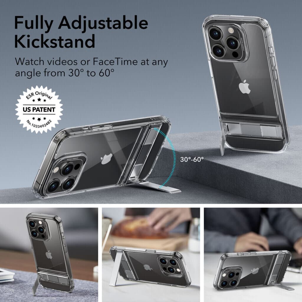 ESR Clear Kickstand Case for iPhone 15/Plus/Pro/Pro Max - iPhone 15 3