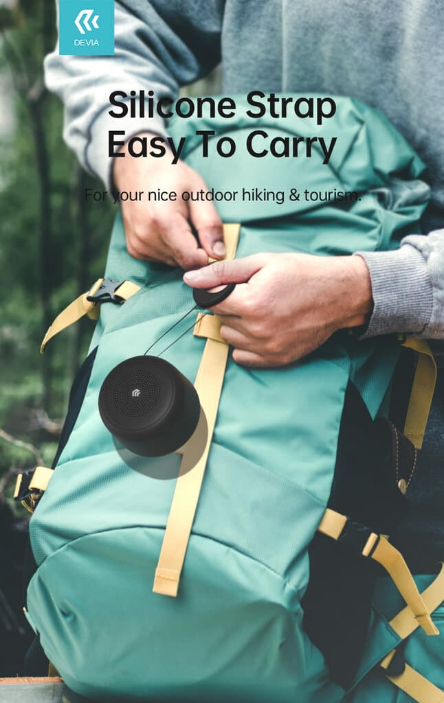 Devia Kintone Series Mini Waterproof Lanyard Speaker BT2602 -Gray 6