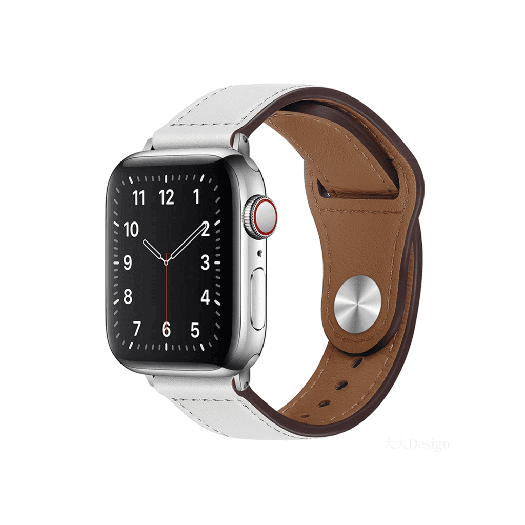 DEVIA iWatch 42|44|45|49mm T Buckle PU Leather Watch Band - white 1