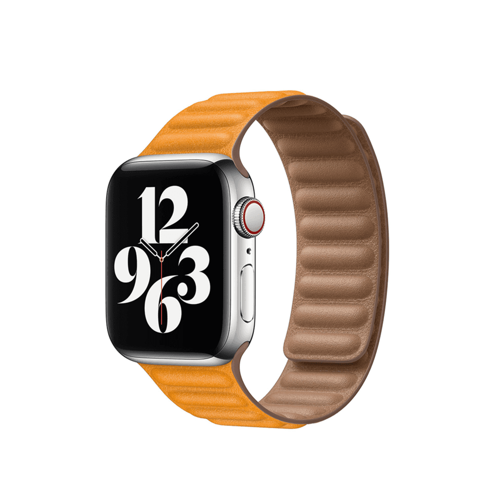 DEVIA iWatch 42|44|45|49mm Elegant Leather two-tone Watch Band - california poppy 1