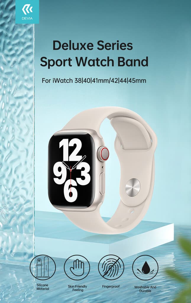 DEVIA iWatch 42|44|45|49mm Deluxe Series Sport Watch Band - black 2