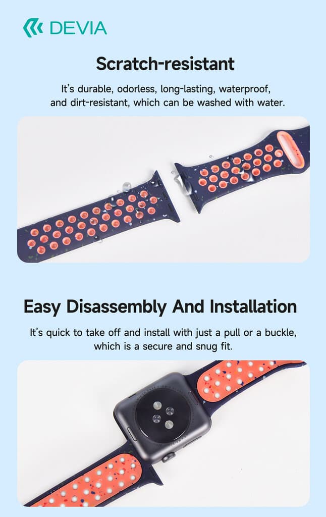 DEVIA iWatch  42|44|45|49mm Deluxe Series Sport2 Watch Band V2 - blue flame 7