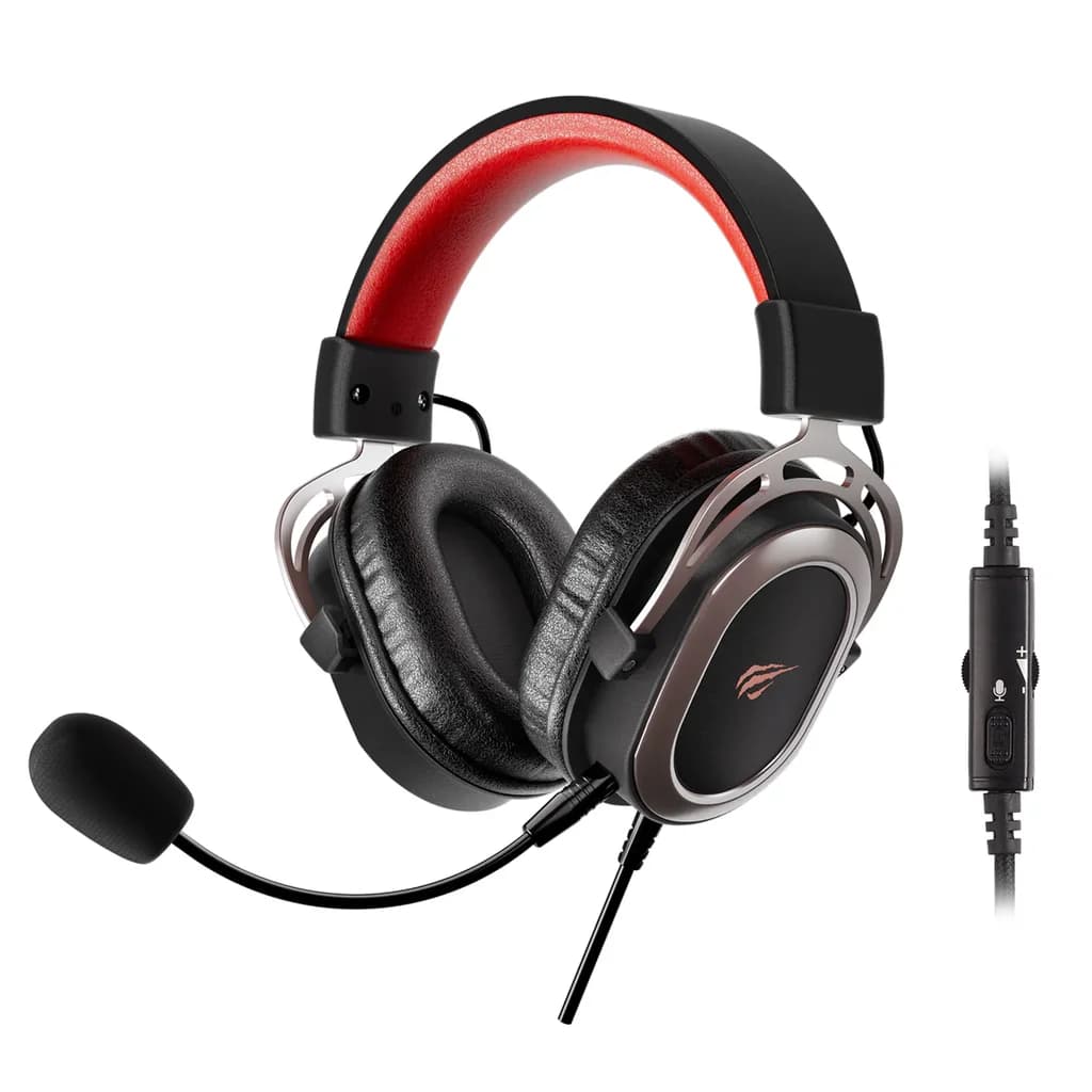 Havit H2008D Gaming Headphone Wired 3.5 mm Jack Black+Ochre+Red 1