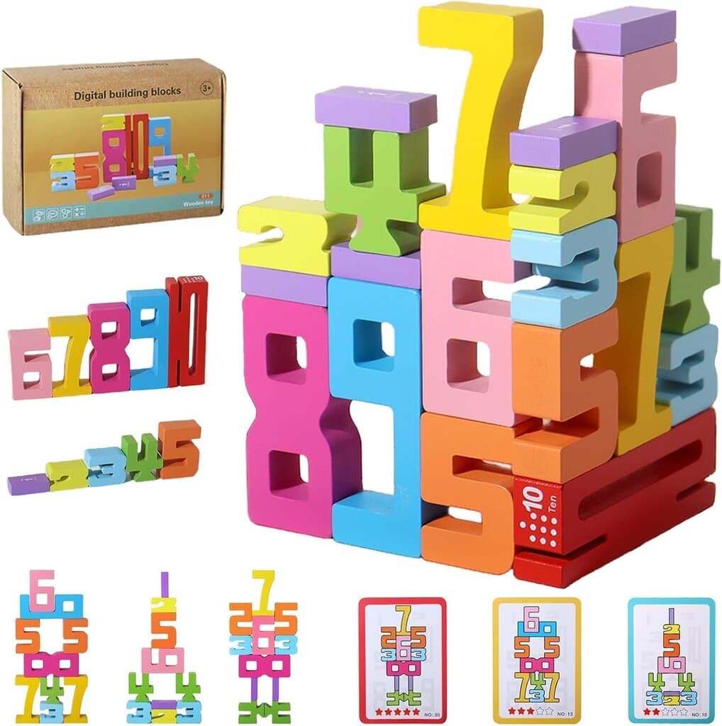 Wooden Stacking Building Blocks for Kids