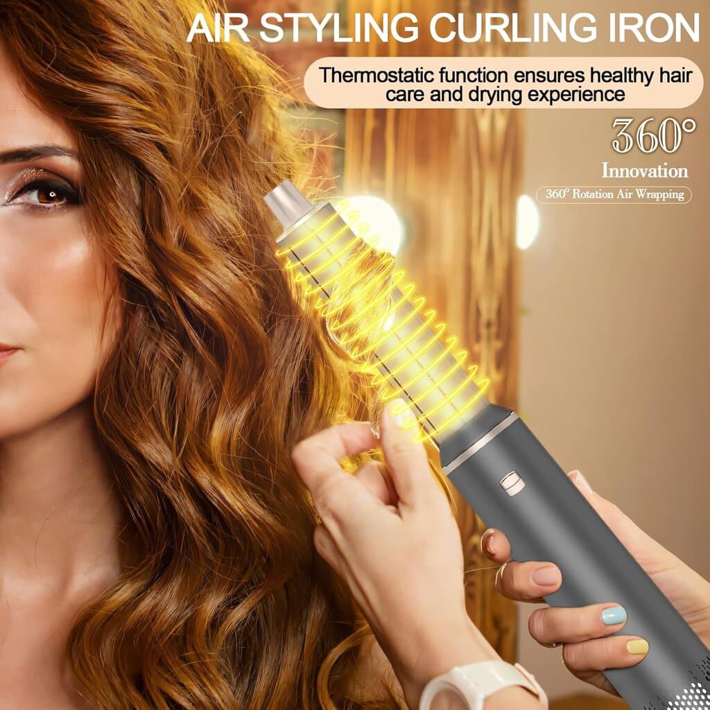 5-in-1 Hair Dryer Brush with Hot Air Curling 4