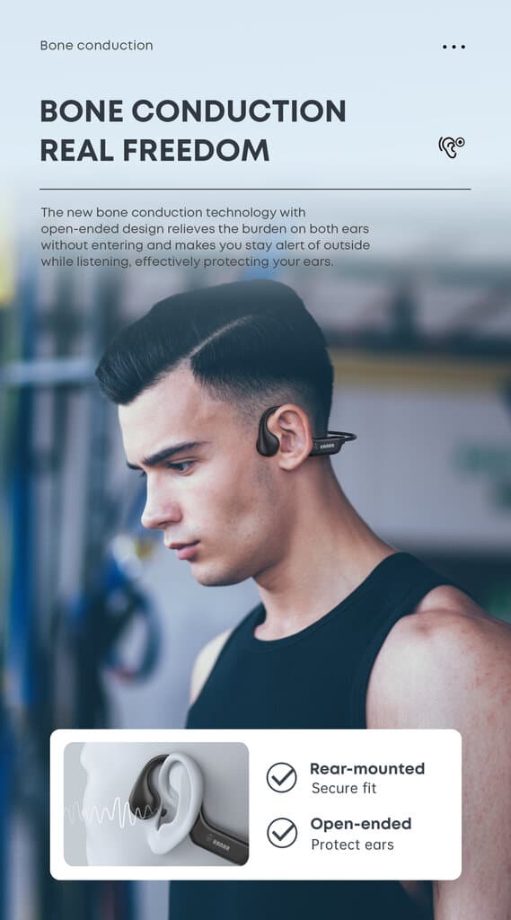 Hanar Bone Conduction Headphones - Black 7