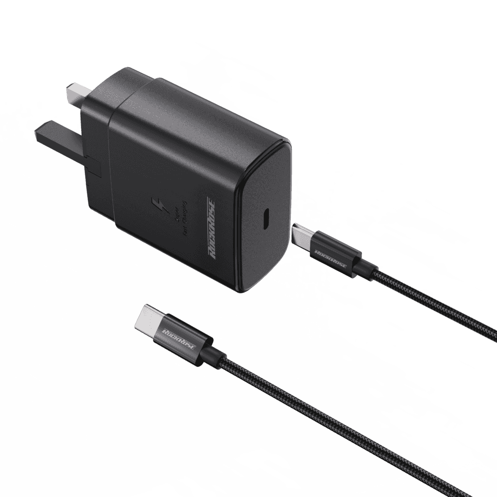 RockRose Wall Charger 45W With C-C Cable Black