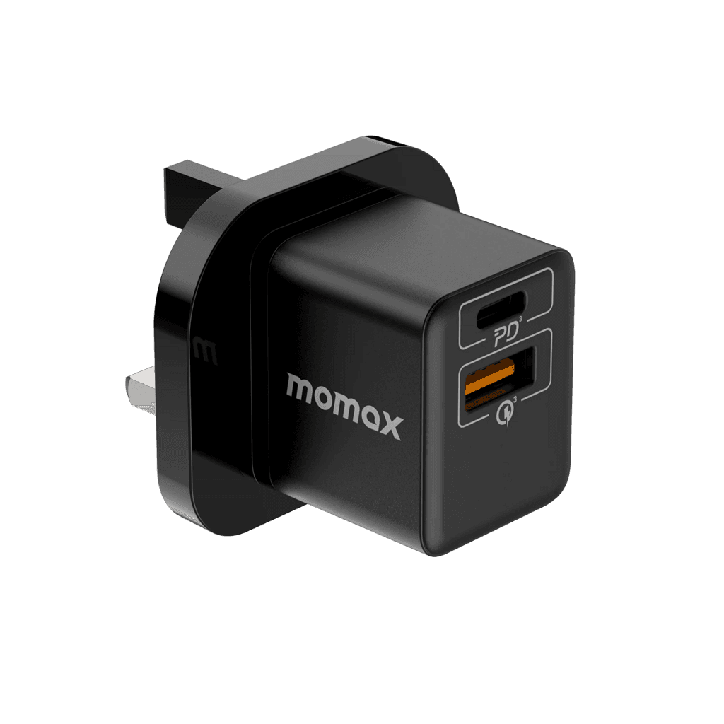 Momax OnePlug 20W 2 Port Mini Charger  Black