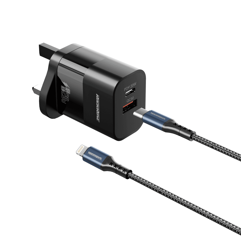 RockRose Charger 20W Dual Port Charger Black